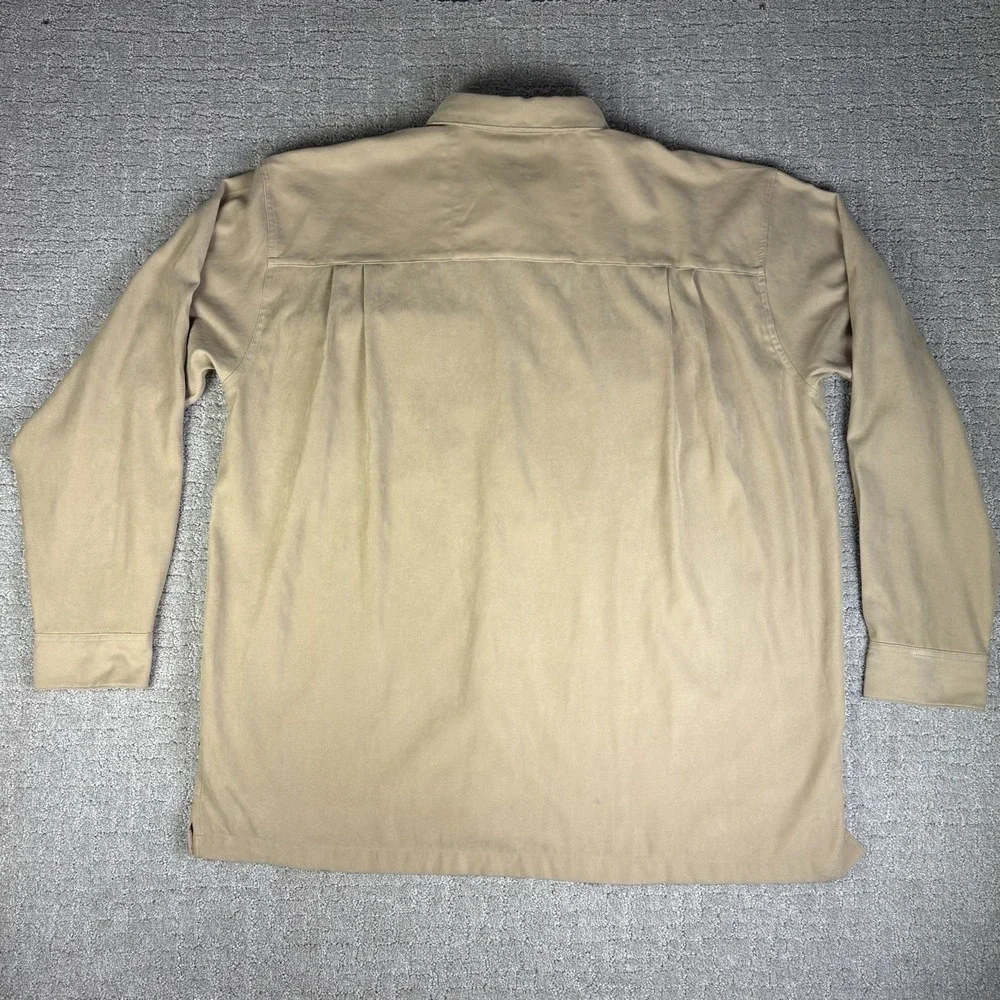 Wrangler Hero Men's Size 2XLT Long Sleeve Beige Button Up Safari Shirt